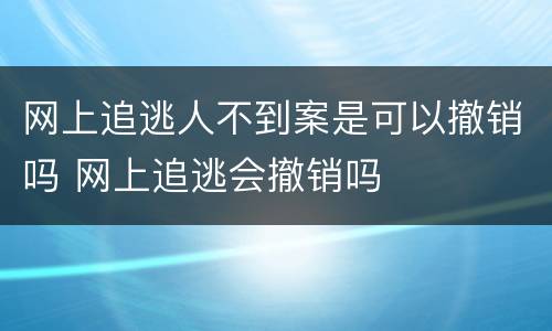 网上追逃人不到案是可以撤销吗 网上追逃会撤销吗