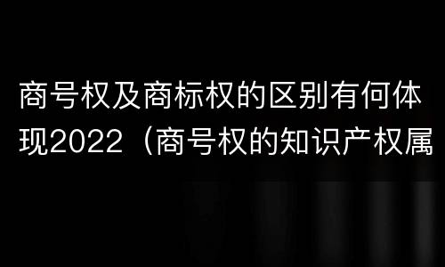 商号权及商标权的区别有何体现2022（商号权的知识产权属性）