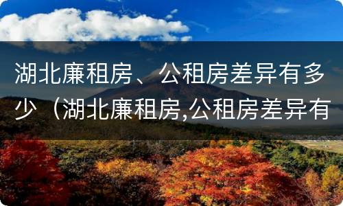 湖北廉租房、公租房差异有多少（湖北廉租房,公租房差异有多少年）