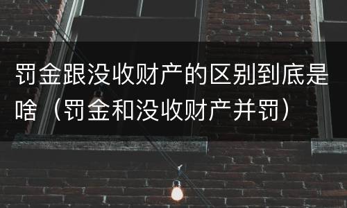 罚金跟没收财产的区别到底是啥（罚金和没收财产并罚）