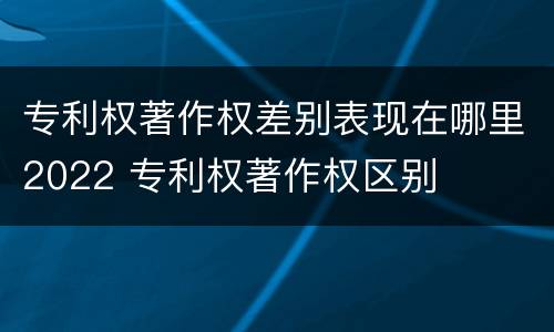 专利权著作权差别表现在哪里2022 专利权著作权区别
