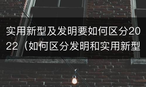 实用新型及发明要如何区分2022（如何区分发明和实用新型）