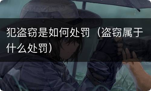 犯盗窃是如何处罚（盗窃属于什么处罚）