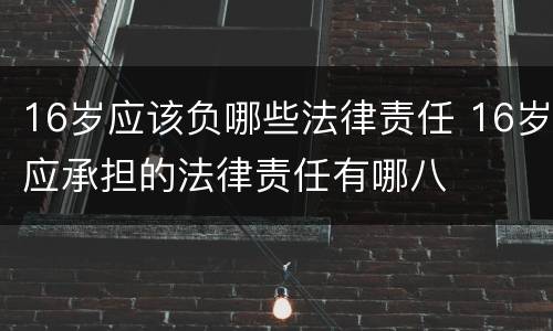 16岁应该负哪些法律责任 16岁应承担的法律责任有哪八