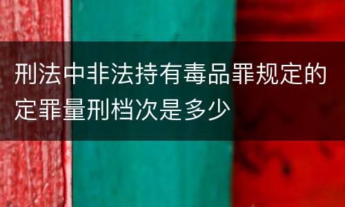 刑法中非法持有毒品罪规定的定罪量刑档次是多少