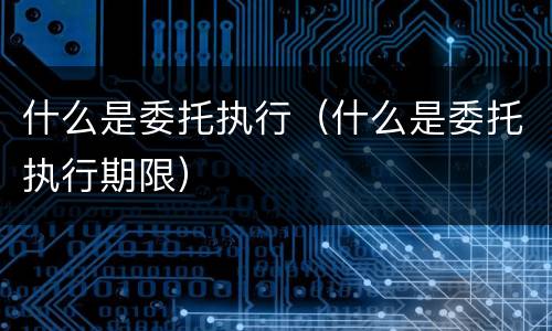 什么是委托执行（什么是委托执行期限）