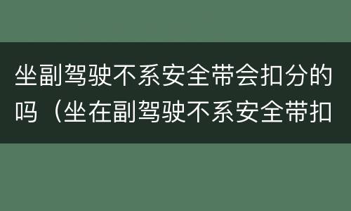 坐副驾驶不系安全带会扣分的吗（坐在副驾驶不系安全带扣分吗）