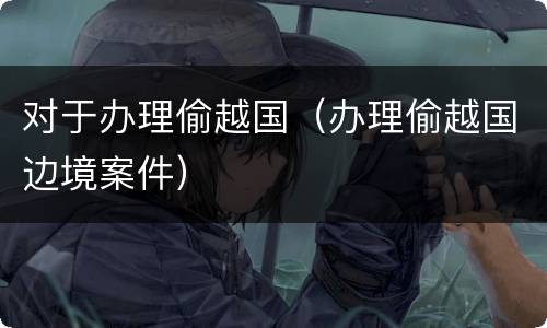 对于办理偷越国（办理偷越国边境案件）