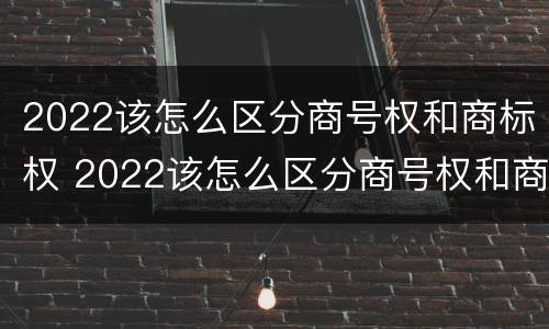 2022该怎么区分商号权和商标权 2022该怎么区分商号权和商标权呢