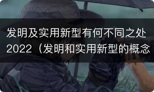 发明及实用新型有何不同之处2022（发明和实用新型的概念）