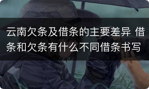 云南欠条及借条的主要差异 借条和欠条有什么不同借条书写