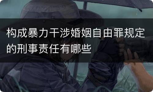 构成暴力干涉婚姻自由罪规定的刑事责任有哪些