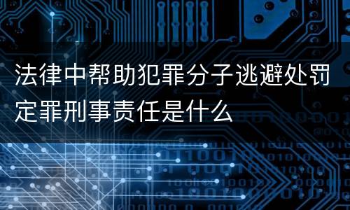 法律中帮助犯罪分子逃避处罚定罪刑事责任是什么