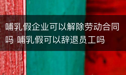 哺乳假企业可以解除劳动合同吗 哺乳假可以辞退员工吗