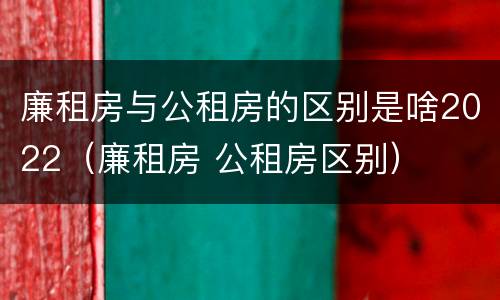 廉租房与公租房的区别是啥2022（廉租房 公租房区别）