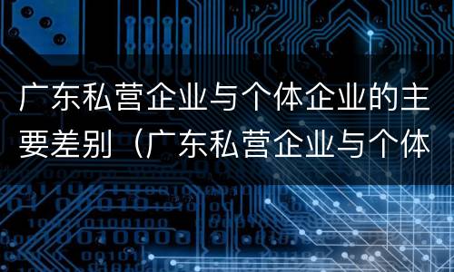 广东私营企业与个体企业的主要差别（广东私营企业与个体企业的主要差别在于）