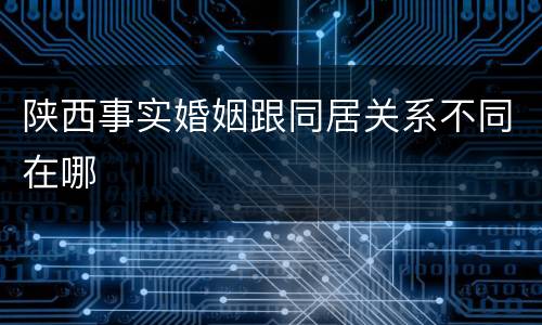 陕西事实婚姻跟同居关系不同在哪