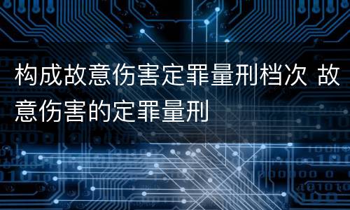 构成故意伤害定罪量刑档次 故意伤害的定罪量刑
