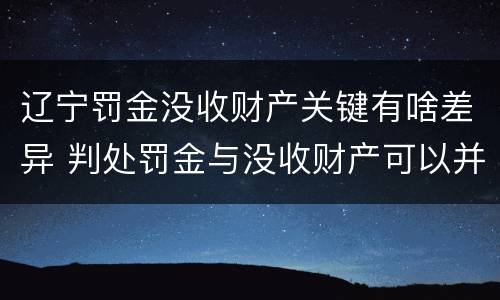 辽宁罚金没收财产关键有啥差异 判处罚金与没收财产可以并罚吗