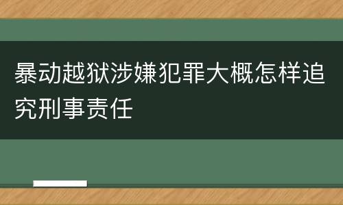 暴动越狱涉嫌犯罪大概怎样追究刑事责任