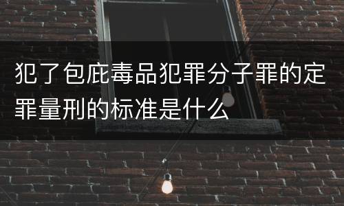 犯了包庇毒品犯罪分子罪的定罪量刑的标准是什么