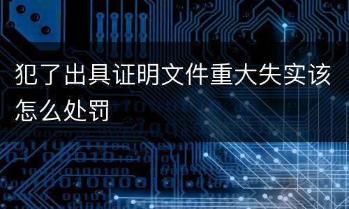 犯了出具证明文件重大失实该怎么处罚