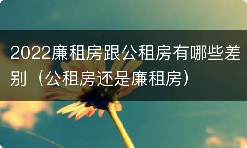 2022廉租房跟公租房有哪些差别（公租房还是廉租房）
