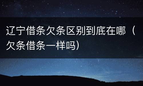辽宁借条欠条区别到底在哪（欠条借条一样吗）