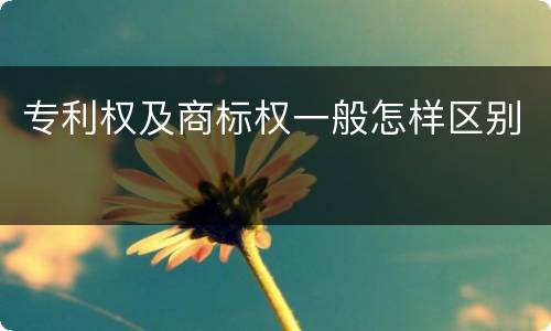 专利权及商标权一般怎样区别