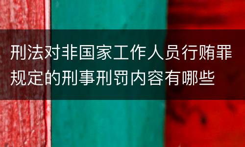 刑法对非国家工作人员行贿罪规定的刑事刑罚内容有哪些