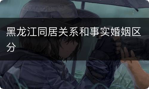 黑龙江同居关系和事实婚姻区分