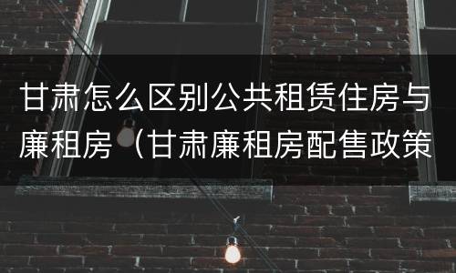 甘肃怎么区别公共租赁住房与廉租房（甘肃廉租房配售政策）