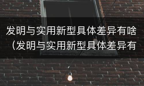 发明与实用新型具体差异有啥（发明与实用新型具体差异有啥区别）