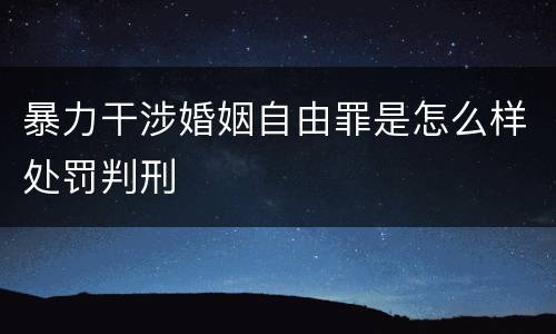 暴力干涉婚姻自由罪是怎么样处罚判刑