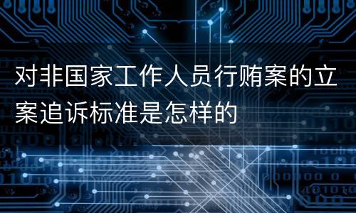 对非国家工作人员行贿案的立案追诉标准是怎样的