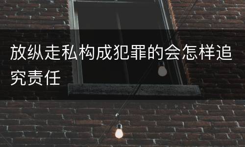 放纵走私构成犯罪的会怎样追究责任