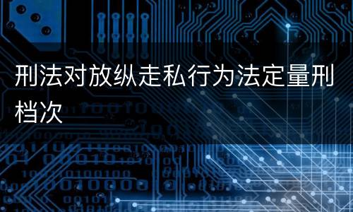 刑法对放纵走私行为法定量刑档次
