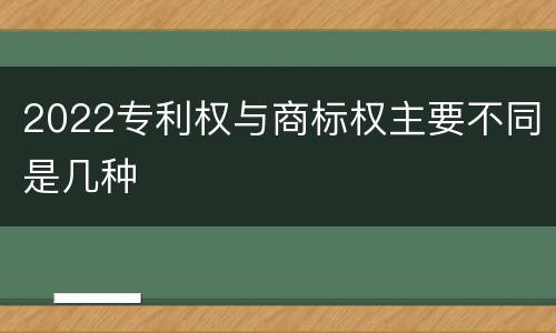2022专利权与商标权主要不同是几种