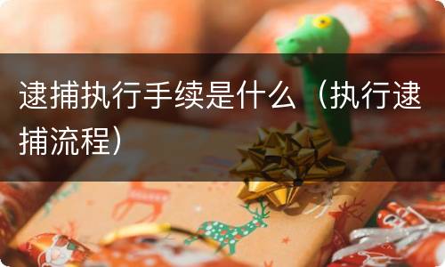 逮捕执行手续是什么（执行逮捕流程）