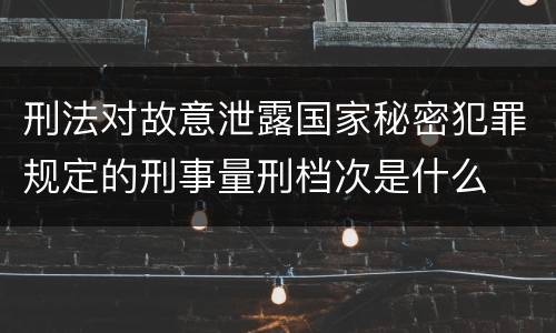 刑法对故意泄露国家秘密犯罪规定的刑事量刑档次是什么