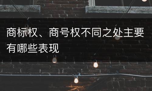 商标权、商号权不同之处主要有哪些表现