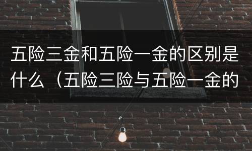 五险三金和五险一金的区别是什么（五险三险与五险一金的区别）