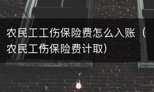 农民工工伤保险费怎么入账（农民工伤保险费计取）