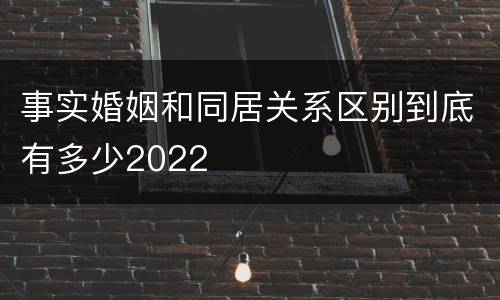 事实婚姻和同居关系区别到底有多少2022