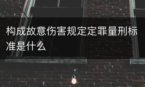 构成故意伤害规定定罪量刑标准是什么