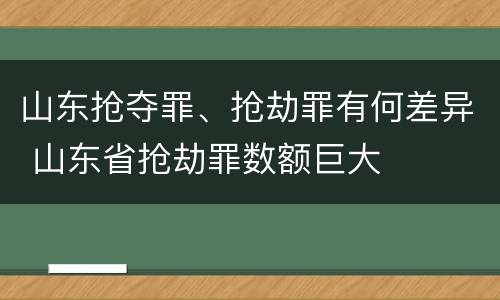 山东抢夺罪、抢劫罪有何差异 山东省抢劫罪数额巨大