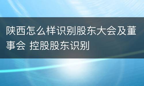 陕西怎么样识别股东大会及董事会 控股股东识别