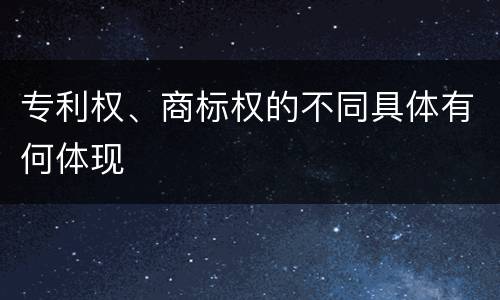专利权、商标权的不同具体有何体现