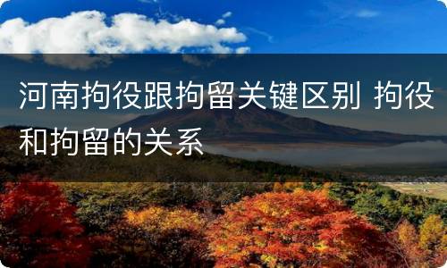 河南拘役跟拘留关键区别 拘役和拘留的关系