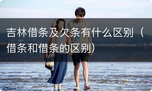 吉林借条及欠条有什么区别（借条和借条的区别）